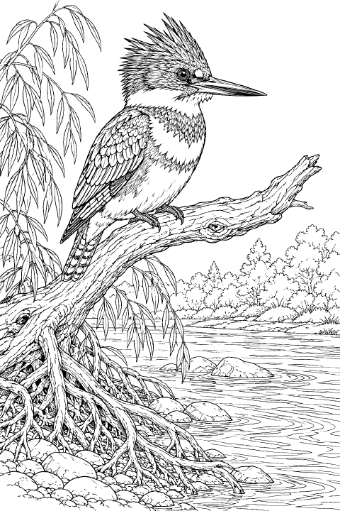 Detailed Wildlife coloring page example