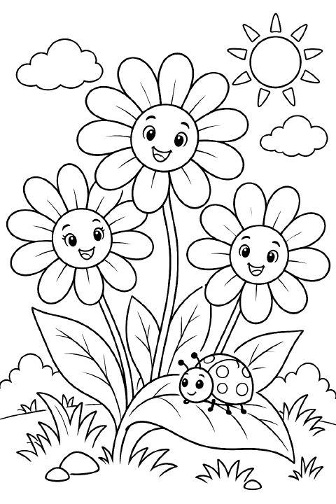 Nature coloring page example
