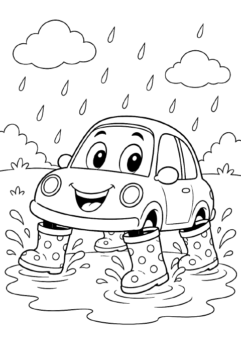 Vehicles coloring page example